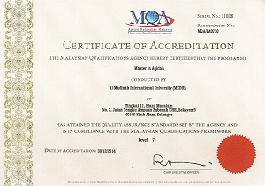 Full Accreditation for Master in Aqidah (MQA/FA 0770) – On Campus Full Accreditation for Master in Aqidah (MQA/FA 0770) – On Campus