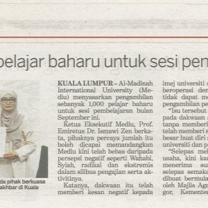 News Article-MEDIU is targeting a total of 1,000 new students for this September 2018 intake session (Kosmo 19/7/2018)