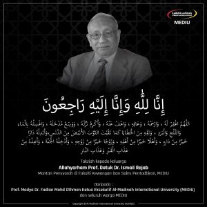 Perutusan Takziah-Prof. Datuk Dr. Ismail Rejab (Mantan Pensyarah Fakulti Kewangan dan Sains Pentadbiran) Perutusan Takziah-Prof. Datuk Dr. Ismail Rejab (Mantan Pensyarah Fakulti Kewangan dan Sains Pentadbiran)