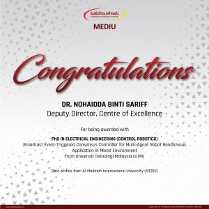 Staff Academic Achievement-Dr. Nohaidda binti Sariff Staff Academic Achievement-Dr. Nohaidda binti Sariff