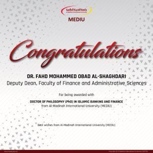 Staff Academic Achievement-Dr.Fahd Mohammed Obad Al-Shaghdari Staff Academic Achievement-Dr.Fahd Mohammed Obad Al-Shaghdari
