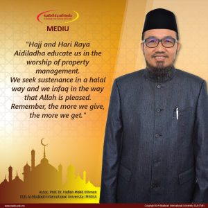 Dari Ketua Eksekutif MEDIU: Selamat Hari Raya Aidiladha 1442H