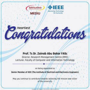 Staff Achievement-Prof. Ts Dr. Zainab Abu Bakar FASc Staff Achievement-Prof. Ts Dr. Zainab Abu Bakar FASc