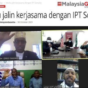 Artikel-MEDIU jalin Kerjasama dengan IPT Somalia (Malaysia Gazette 27/10/2021)