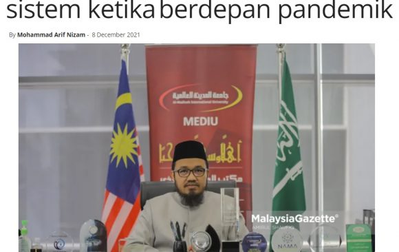 Artikel-MEDIU sedia kongsi kepakaran sistem ketika berdepan pandemik (Malaysia Gazette 8/12/2021)